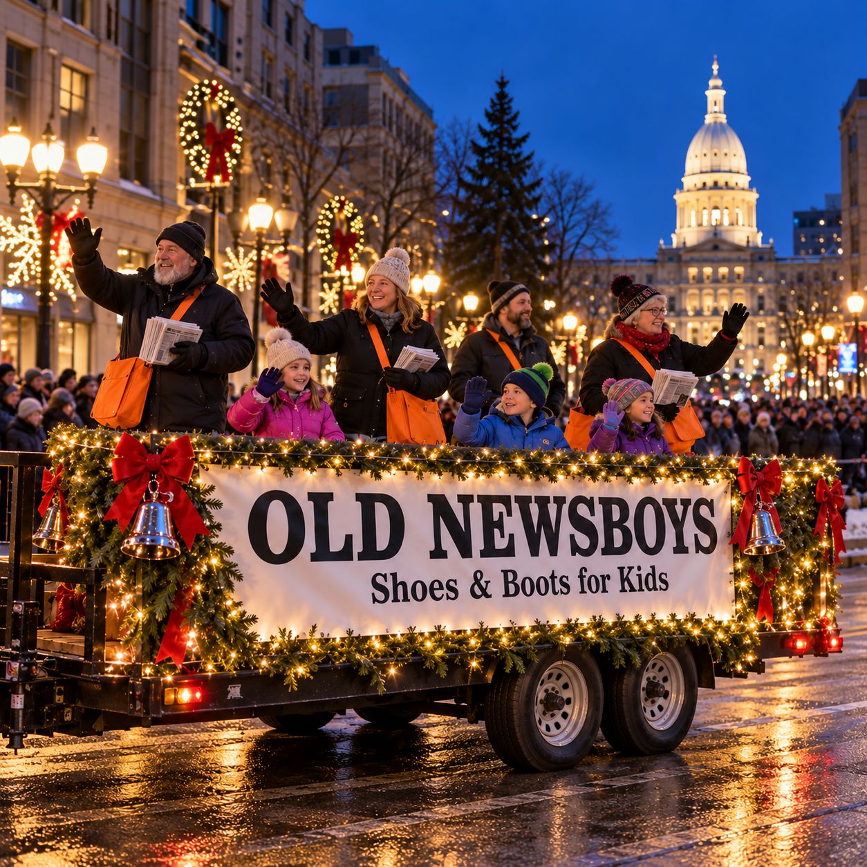 Old Newsboys parade at Lansing Capitol